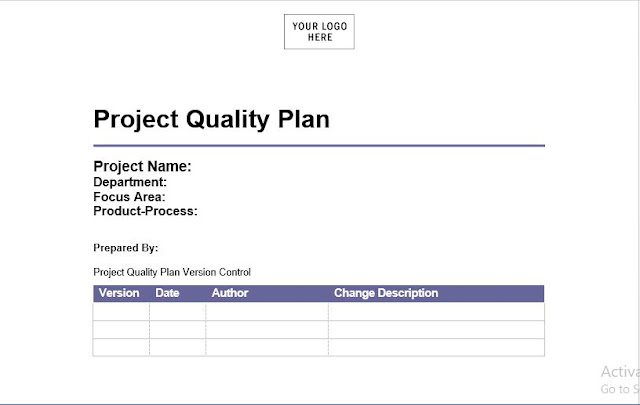 project quality management plan template