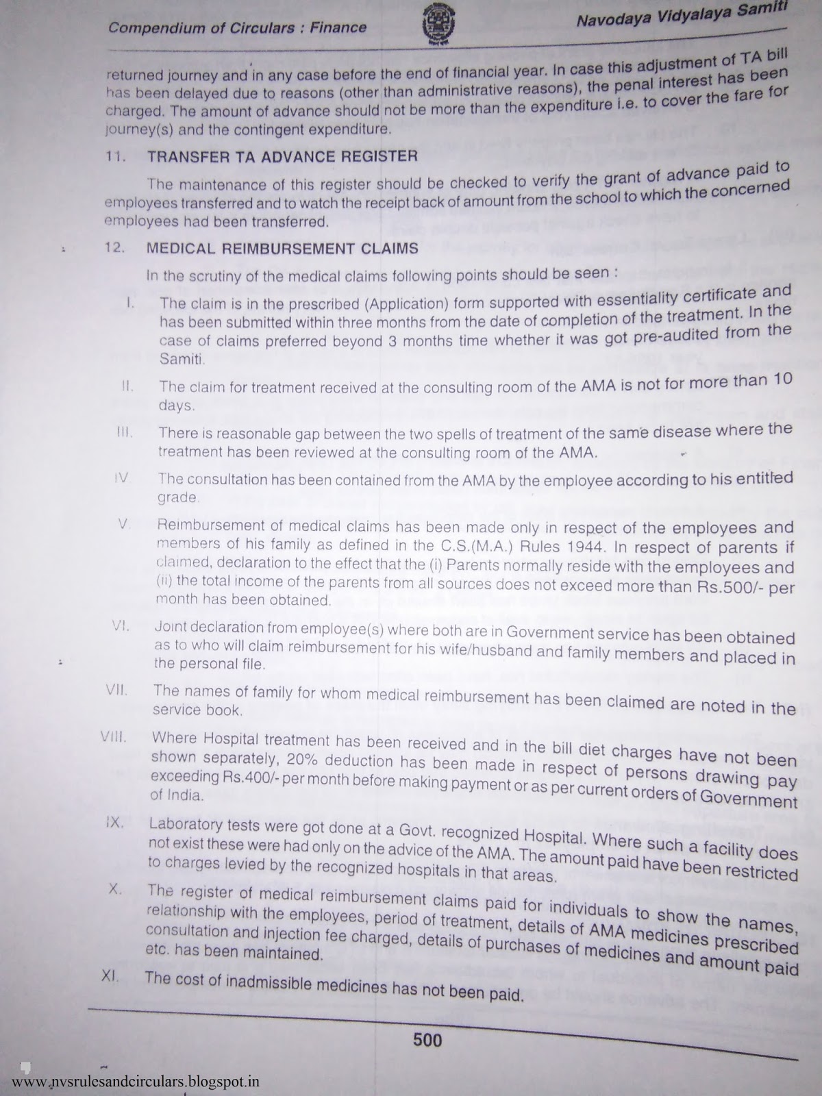 NVS RULES AND CIRCULARS For Staff Search CEA & MEDICAL RULES