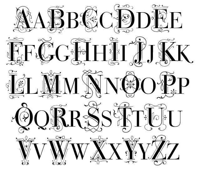 New Grafity's: Alphabet in Different Fonts: Graffiti Monogram Fonts