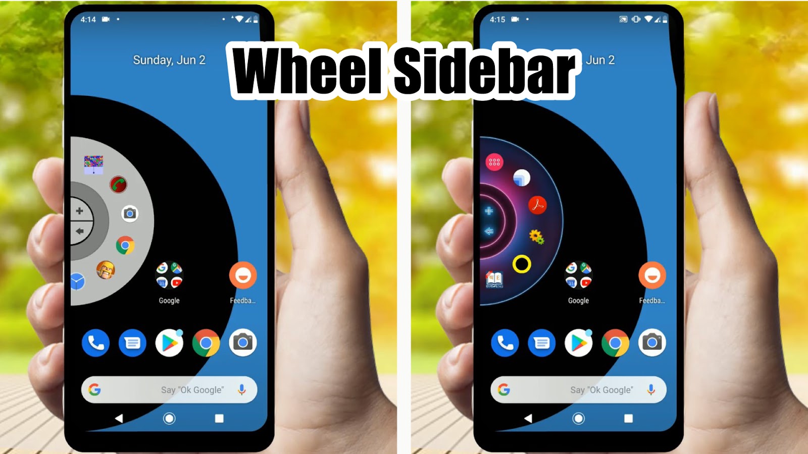 Customize android phone home screen with Wheel Launcher Sidebar