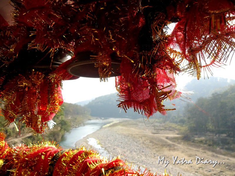 River Kosi flowing along the Garjiya Devi Shakti Temple Uttarakhand