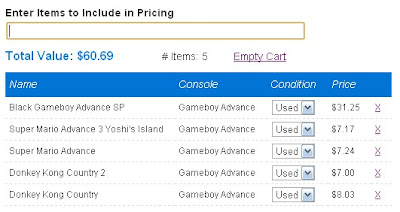 Pricing Cart Contents