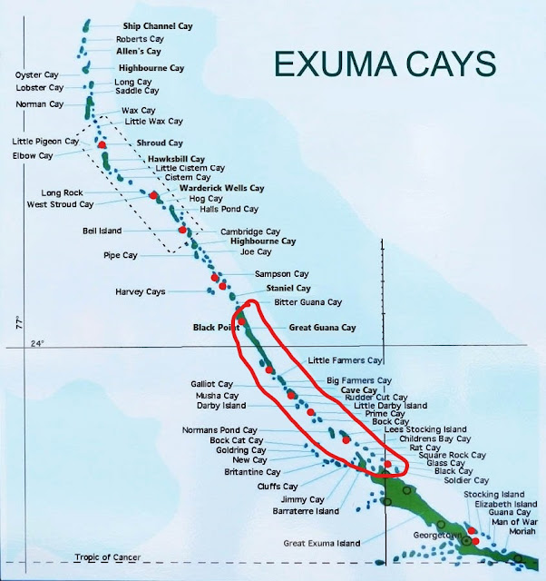 BAHAMAS EXUMAS FROM BLACK POINT TO