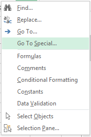Click Go To Special delete blank rows excel