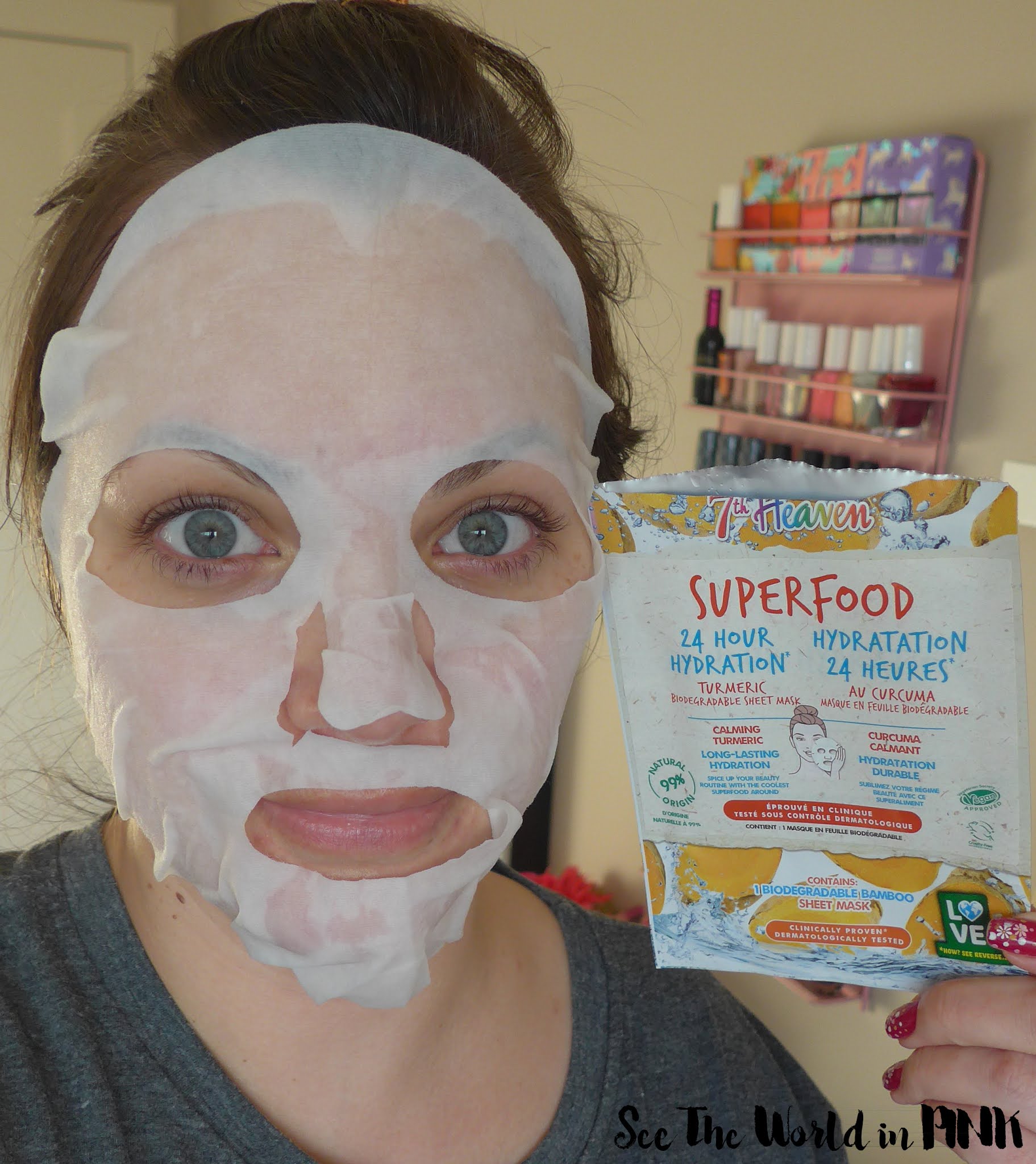 7th Heaven Superfood Avocado, Rice Protein, and Turmeric Bamboo Biodegradable Sheet Masks