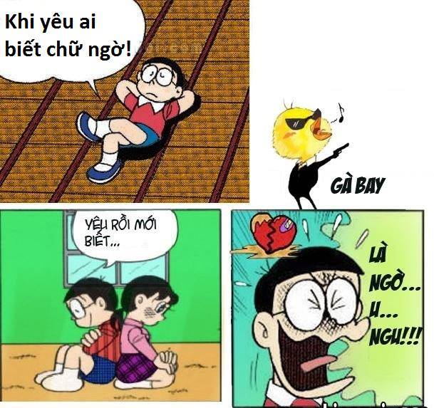 Phọt cười ảnh chế Nobita kèm câu nói chế hay cực chất