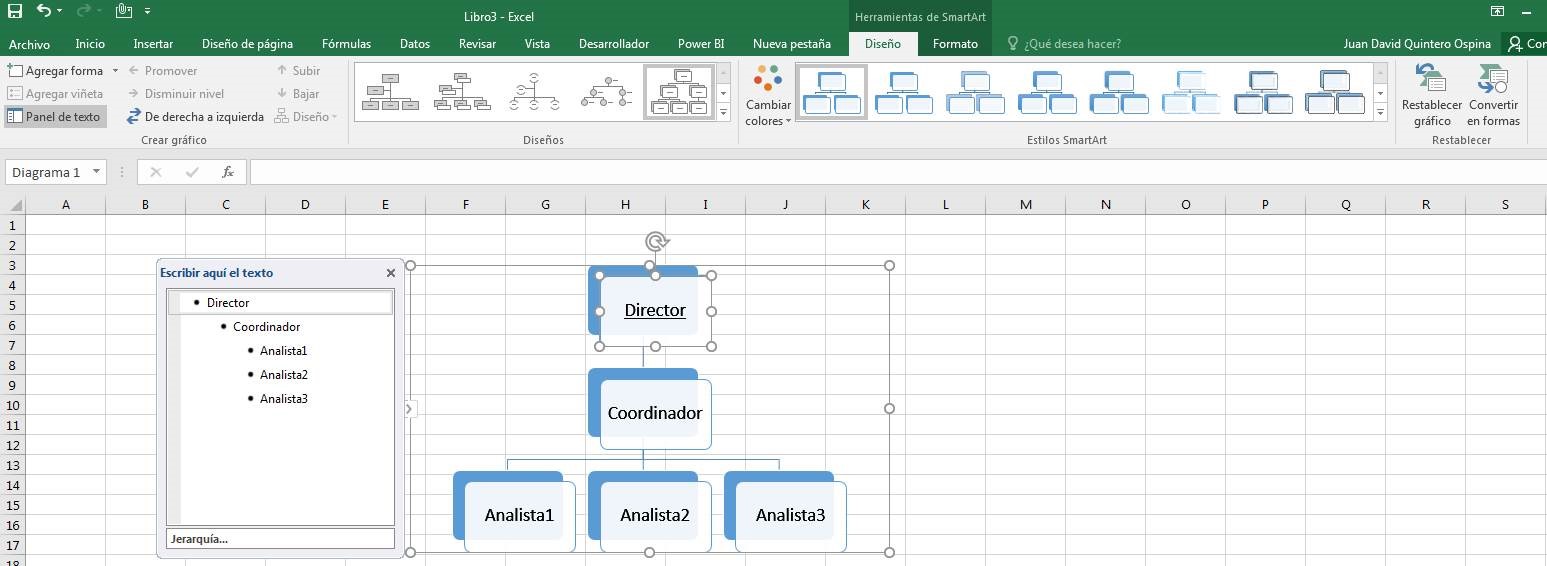 Aprende Y Enseña Excel Como Crear Un Organigrama En Excel Con Smartart