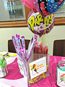 How to Host a Super Girl Birthday | Candy centerpiece