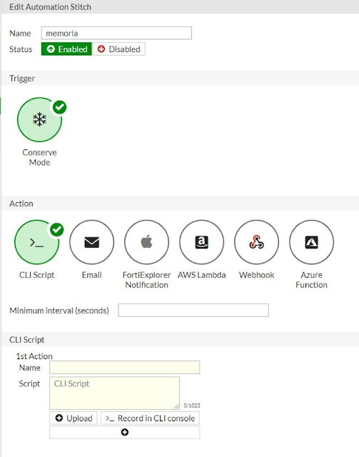 Automation rules for Fortigate Conserve Mode and High CPU