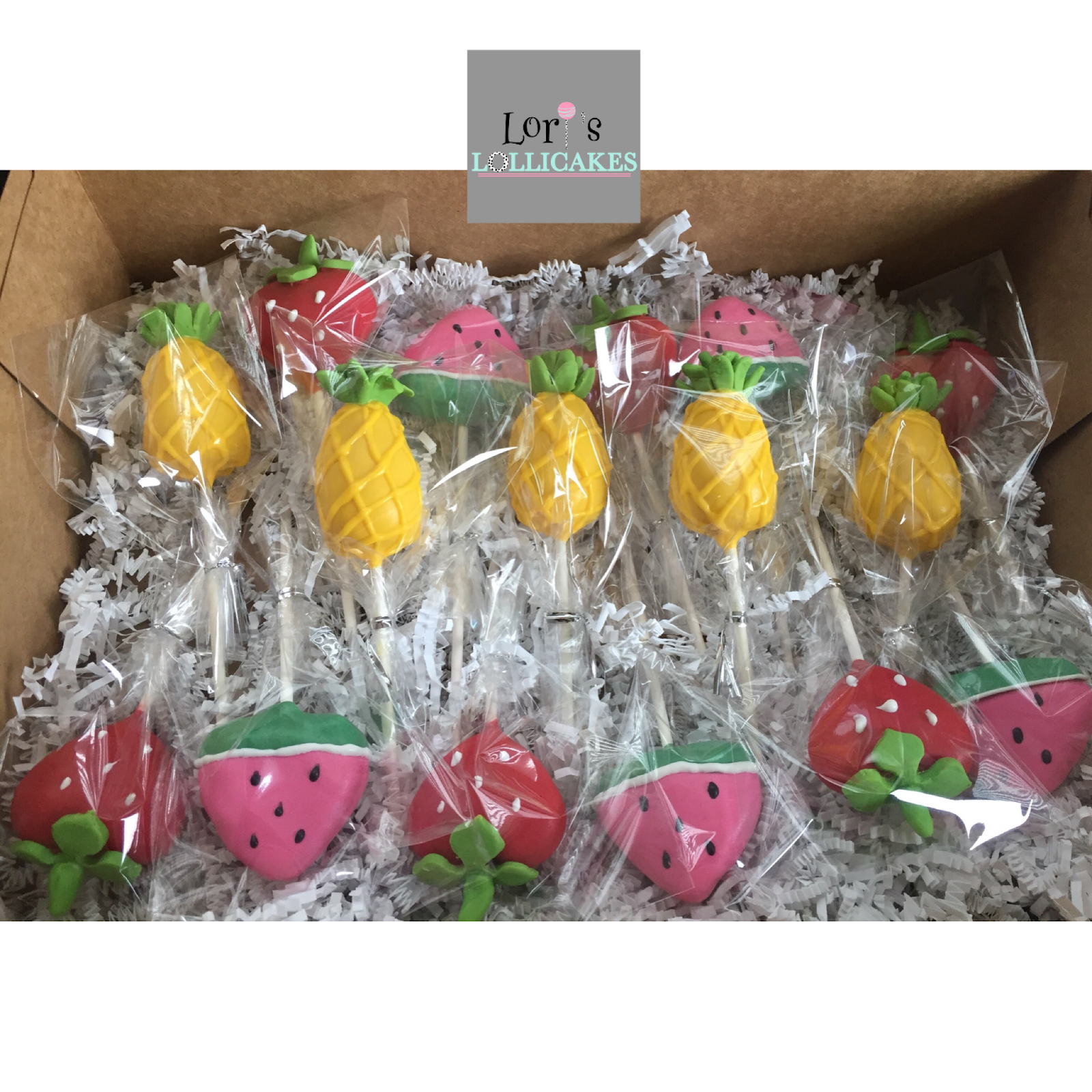 Lori's Lollicakes Fruit cake pops 🍉🍍🍓