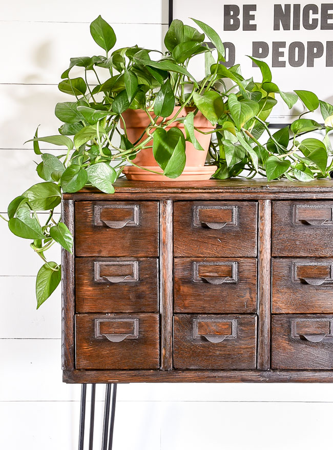 Before After Vintage Card Catalog Makeover Little House Of