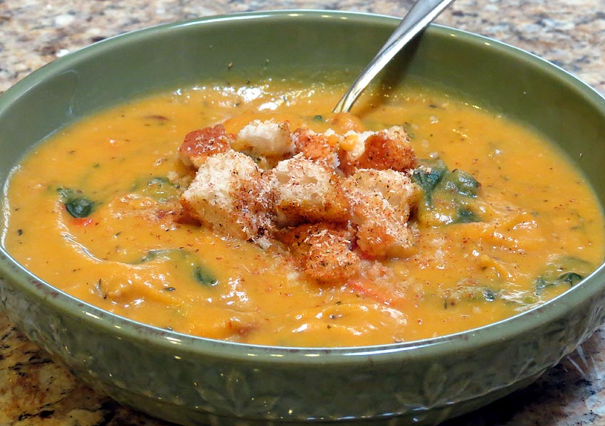 Sew, What's Cookin'? Butternut Squash Soup with Sausage