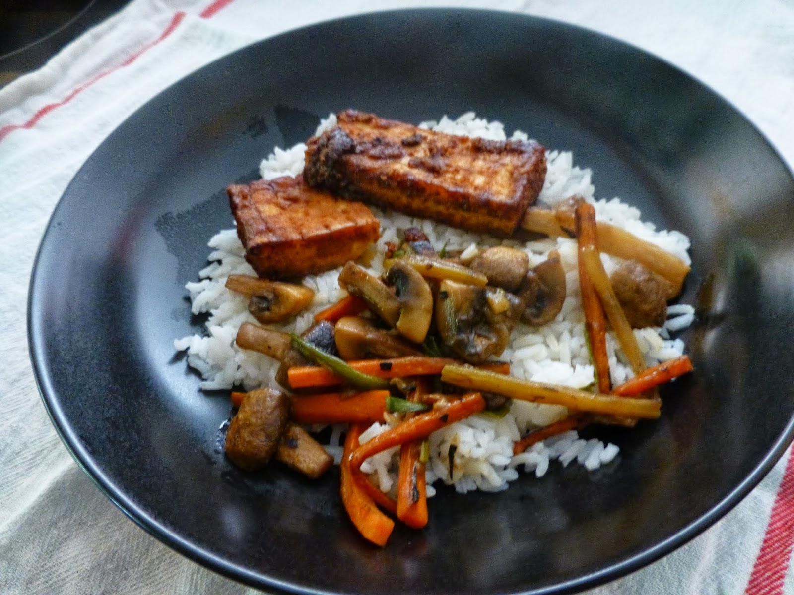 School of Eating Good Baked Tofu with Peanut Sauce
