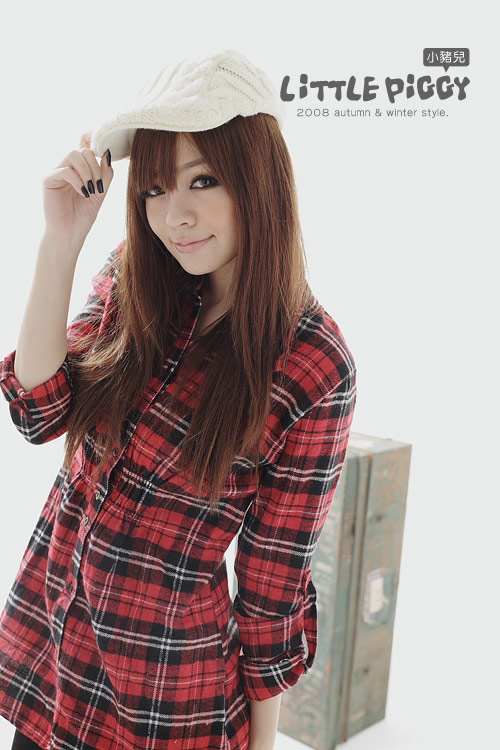 TheStyle Catalogue: Fashionable Tartan Check Blouse Red