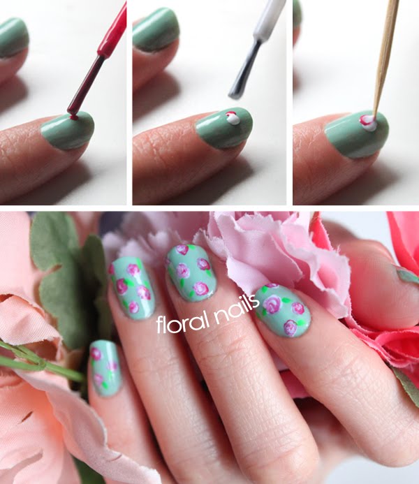 Syl and Sam: diy floral nails