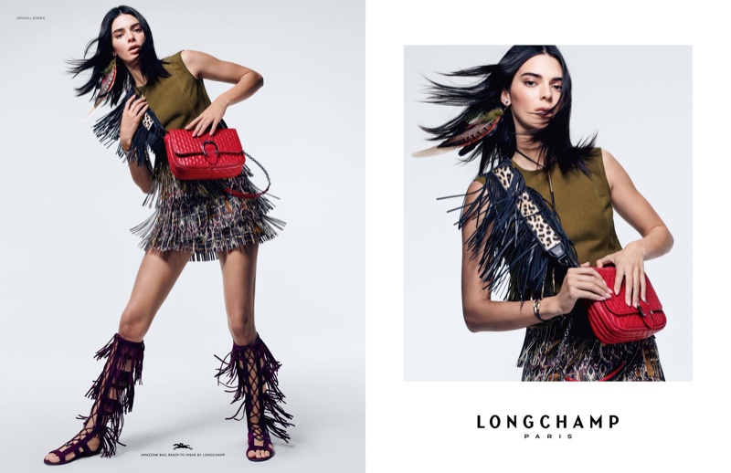 Kendall Jenner rocks fringes for Longchamp Spring/Summer 2019 Campaign