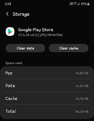 Clear Google Play Store app data and cache