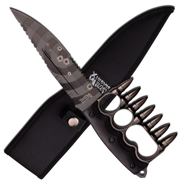 Double Trouble Brass Knuckle Knife For Sale