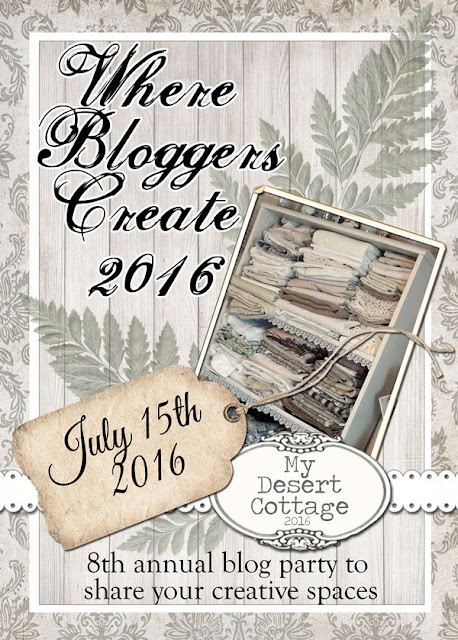 Where Bloggers Create 2016 hosted by My Desert Cottage: mythriftstoreaddiction.blogspot.com Where Bloggers Create