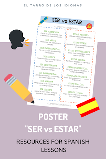 Ser y estar. Ficha para trabajar en clase de español. Spanish lesson Grammar #profedeele #spanishteacher