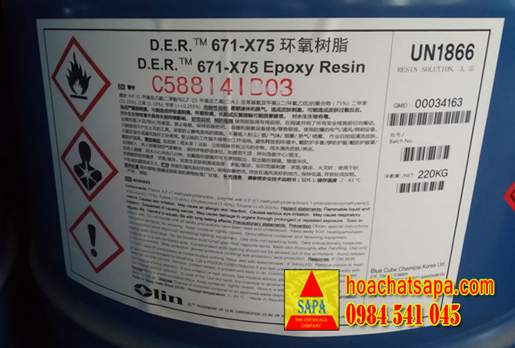 Dow Epoxy Resin (DER) 671 X75
