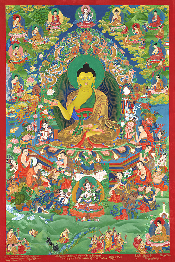 On Buddhism Shakyamuni Buddha Teaching the Lotus Sutra