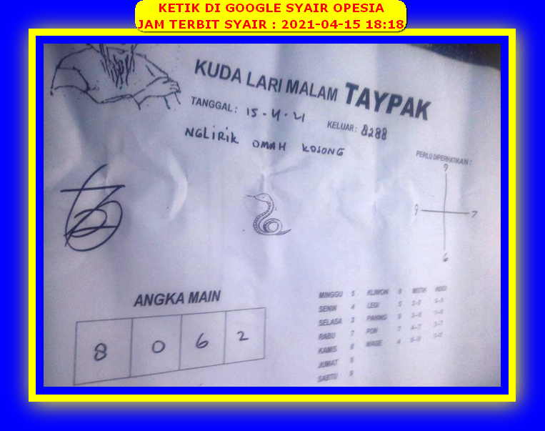 Syair Hk Hari Ini Kamis 15 April 2021 Opesia Official