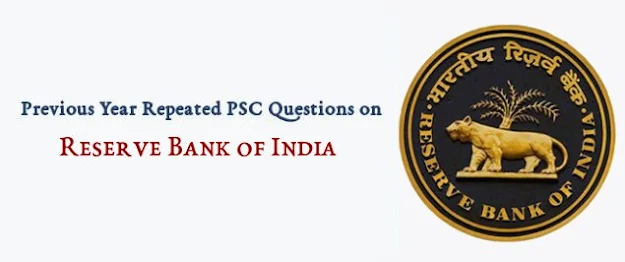Previous Year PSC Questions on Reserve Bank of India (RBI)