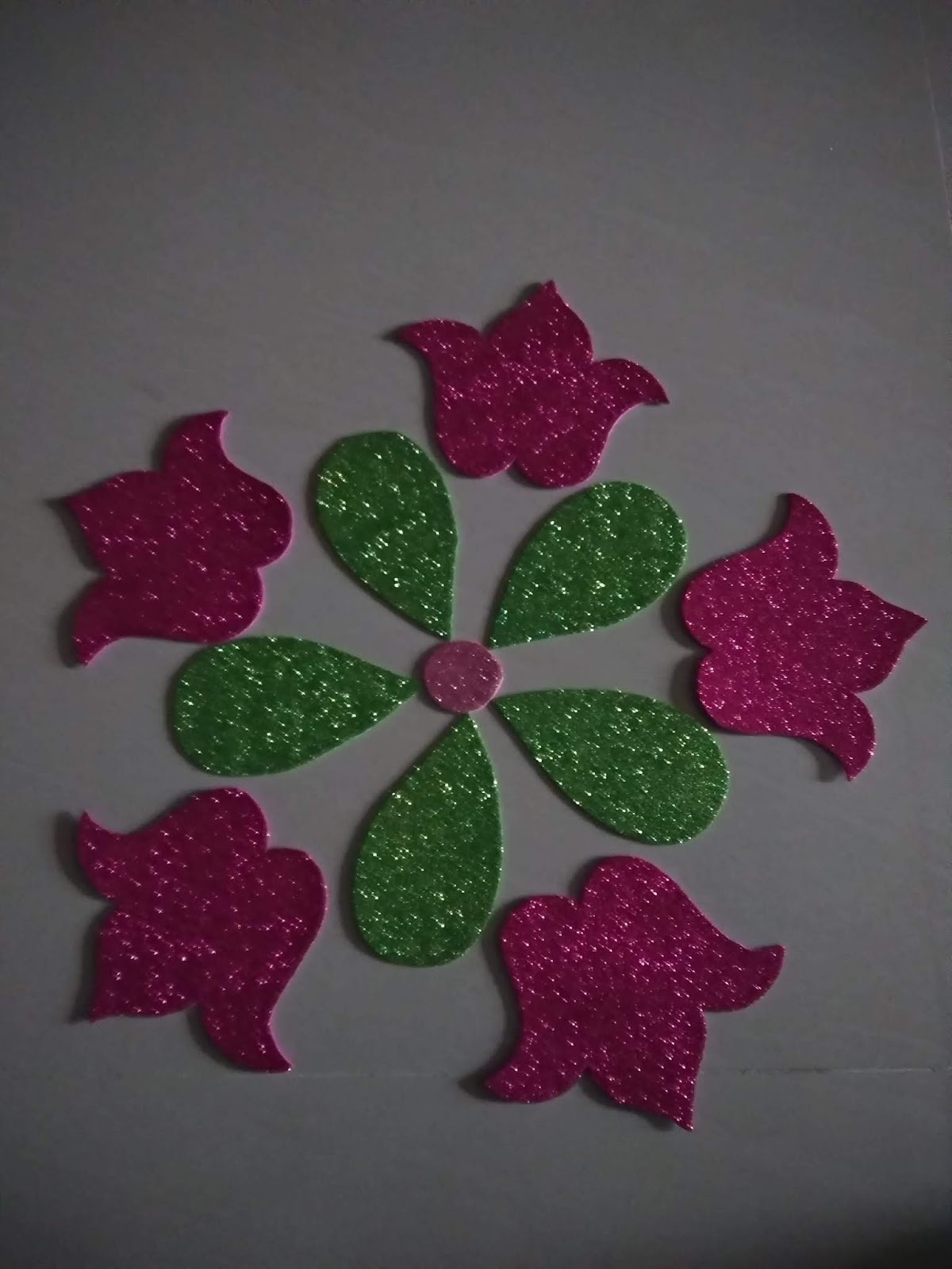 Simple and Naturalistic (SN) Glitter Foam Rangoli