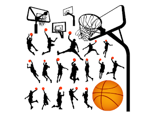 DOMAWE.net: Basketball Shot Silhouette and Ball - Free Vector