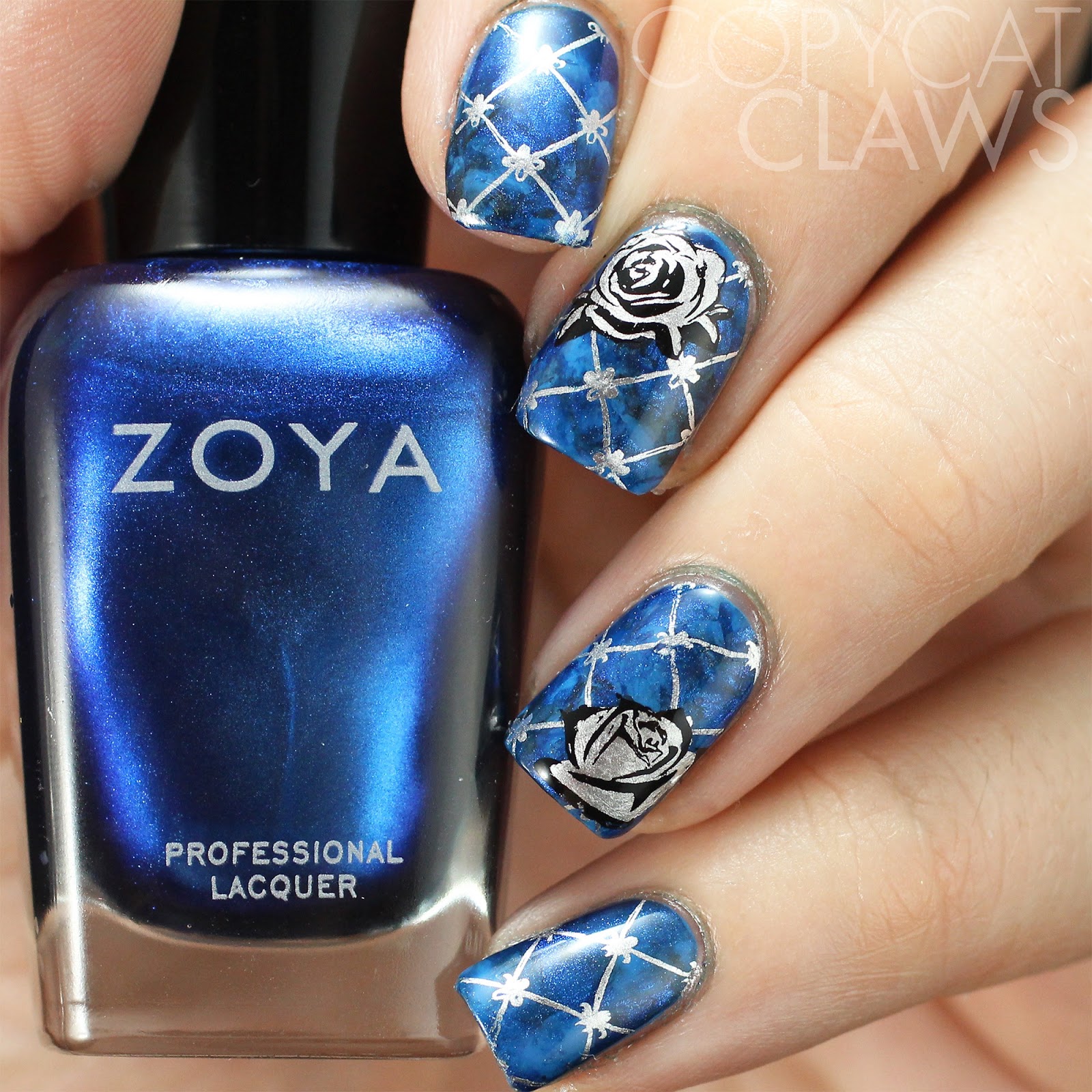 Copycat Claws: 26 Great Nail Art Ideas - Blue and Silver