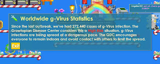 Informasi jumlah pemain yang telah terinfeksi virus dengan G Virus Info Sign