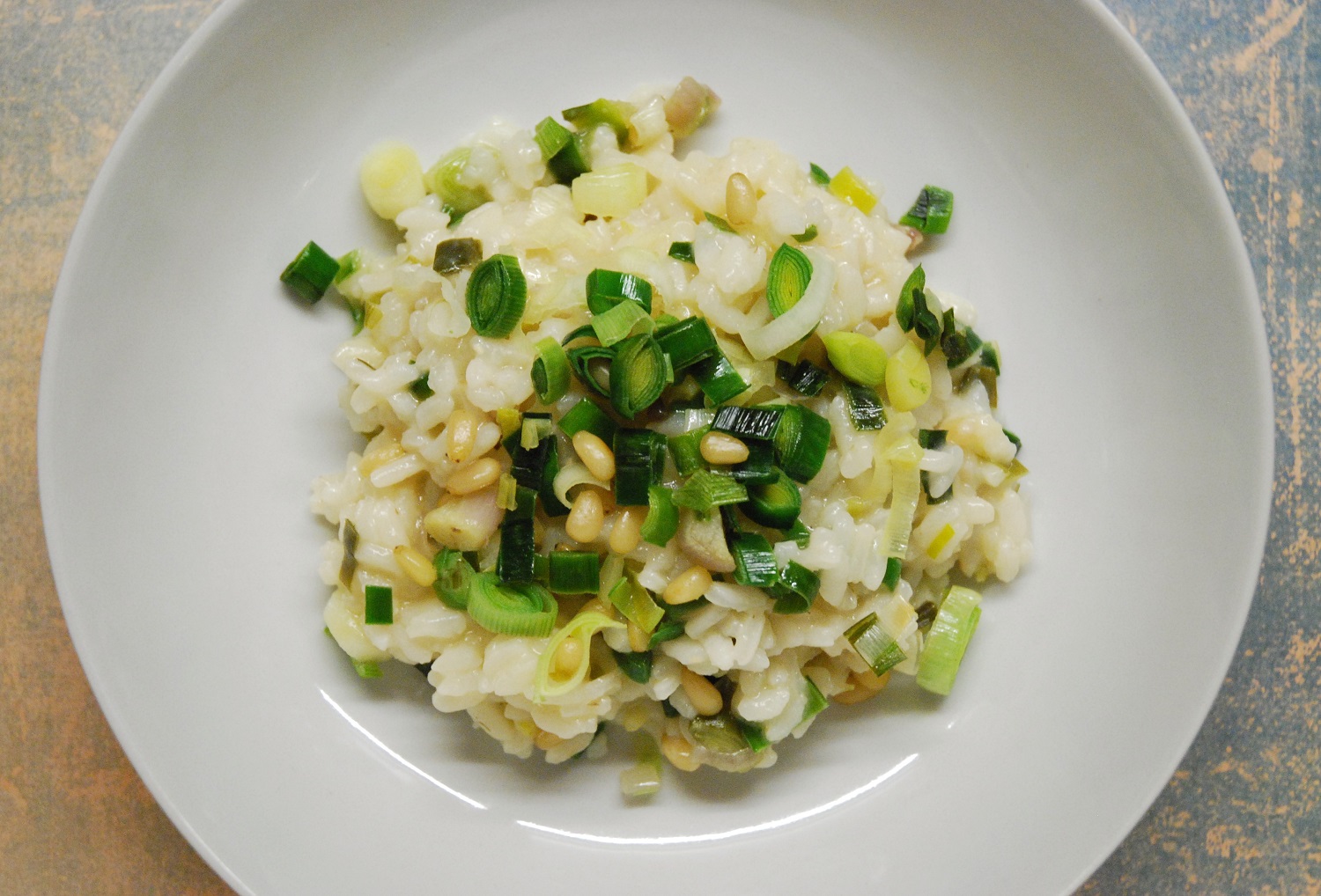 Risotto aux poireaux en trois versions (nature, au poulet et au