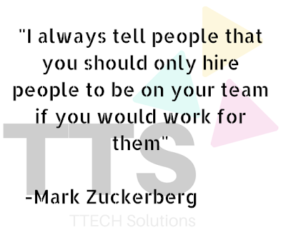 A pic showing logo of TTECH Solutions with Good Quote of Mark Zuckerberg, Positive Quote, Good Quote Category