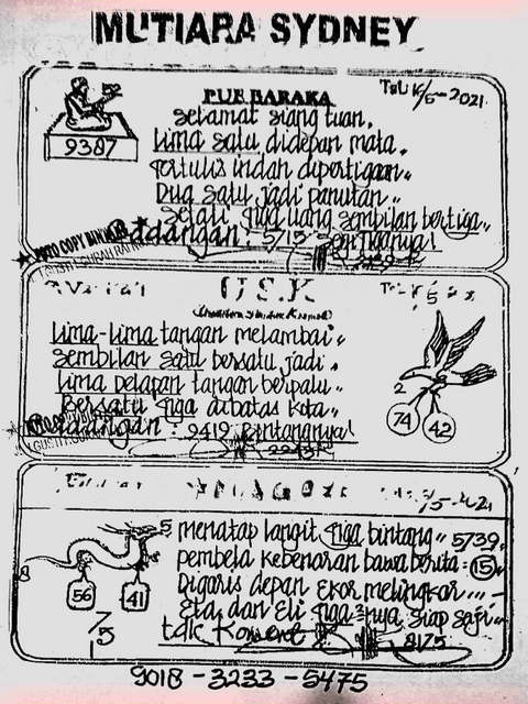 Kode Syair Sydney Hari Ini Minggu 16-05-2021 - Prediksi Hk Hari Ini, Sgp,  Sydney