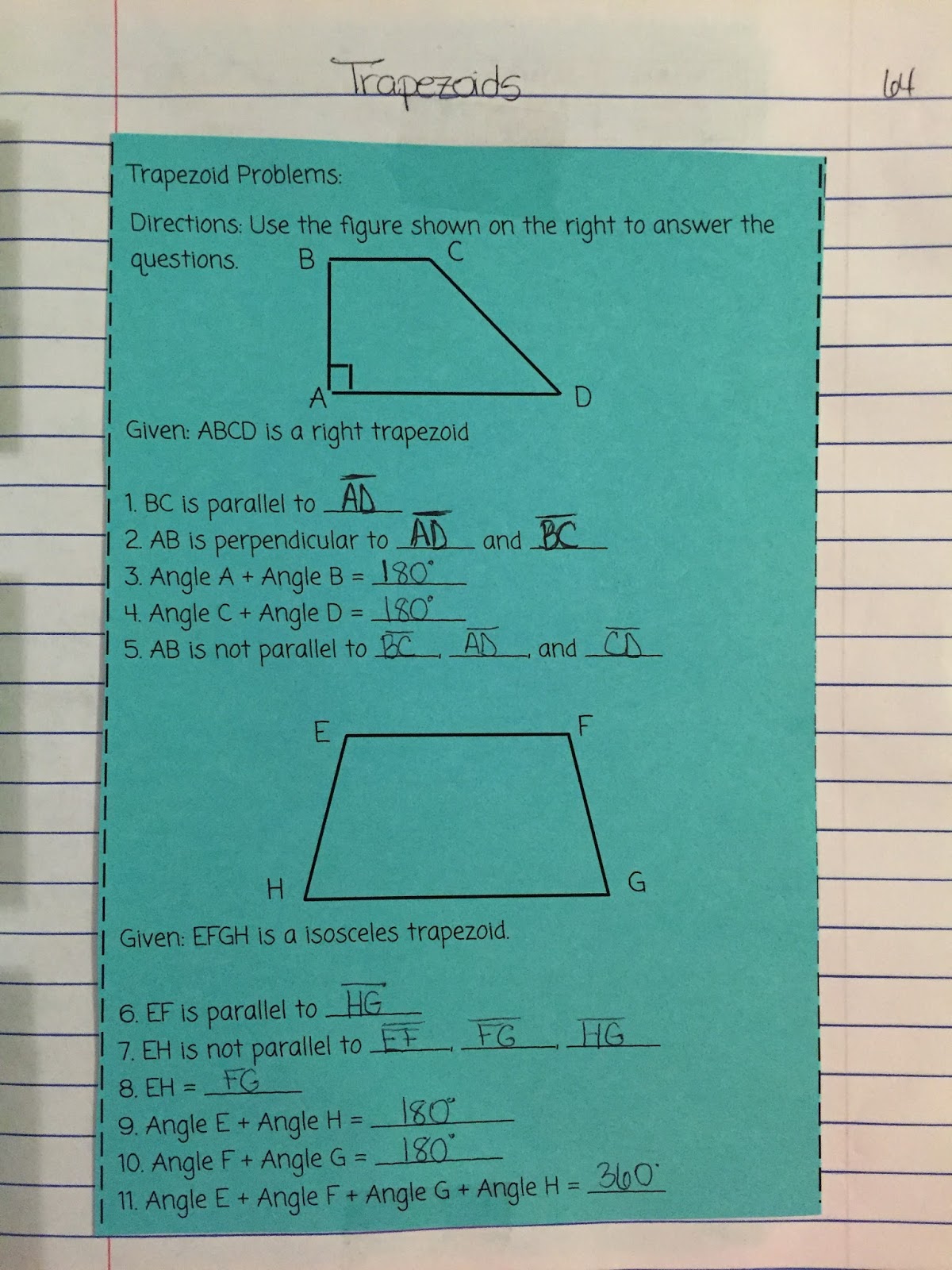 misscalcul8: Geometry Unit 6: Quadrilaterals Interactive Notebook