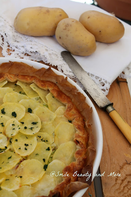 pasta sfoglia con patate croccanti e zucchine