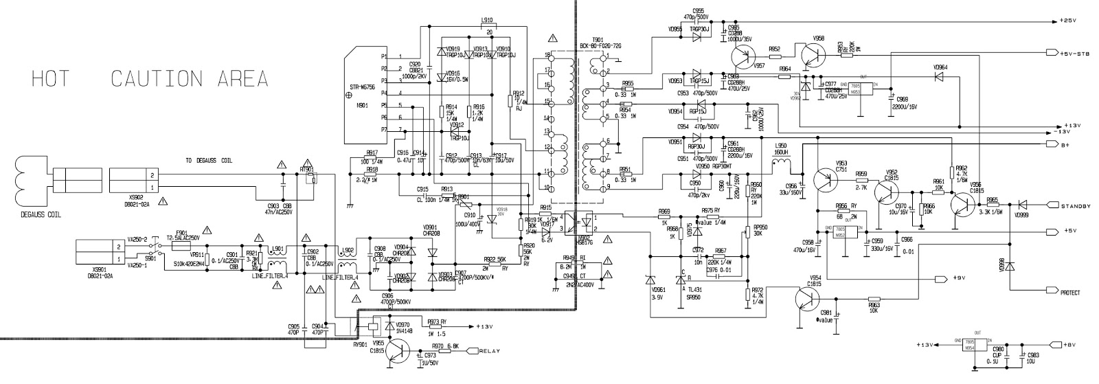 Electro help: STRW 6756 - TV POWER SUPPLY [SMPS] - SCHEMATIC - [Circuit