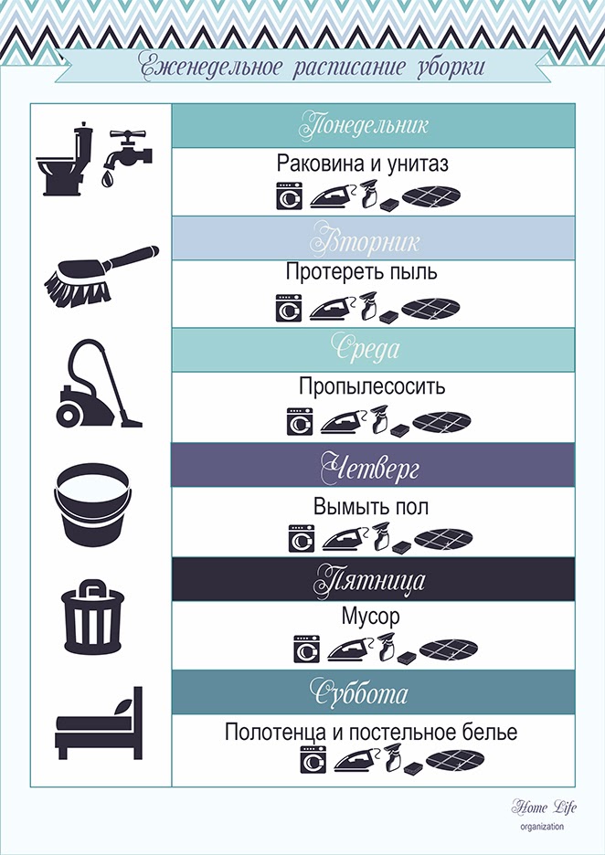 ГРАФИК МЫТЬЯ ПОЛОВ... Порядок в доме - гармония в семье: Еженедельное ...