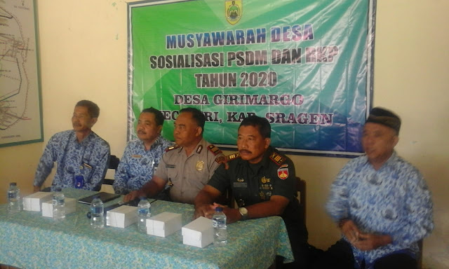 Musdes sosialisasi PSDM dan RKP Desa Girimargo