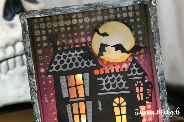Halloween Haunted House Vignette by Juliana Michaels featuring Tim Holtz Sizzix Haunted Thinlits Die