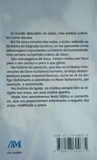 Contracapa | Os cinco minutos dos anjos | Sérgio Jeremias de Souza | Editora: Ave-Maria |  1999 - 2000 | ISBN-10: 85-276-0463-9 | Capa: - |