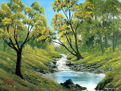 ross bob paintings stream bubbling npicx painting landscape water drawings trees oil tweet summer