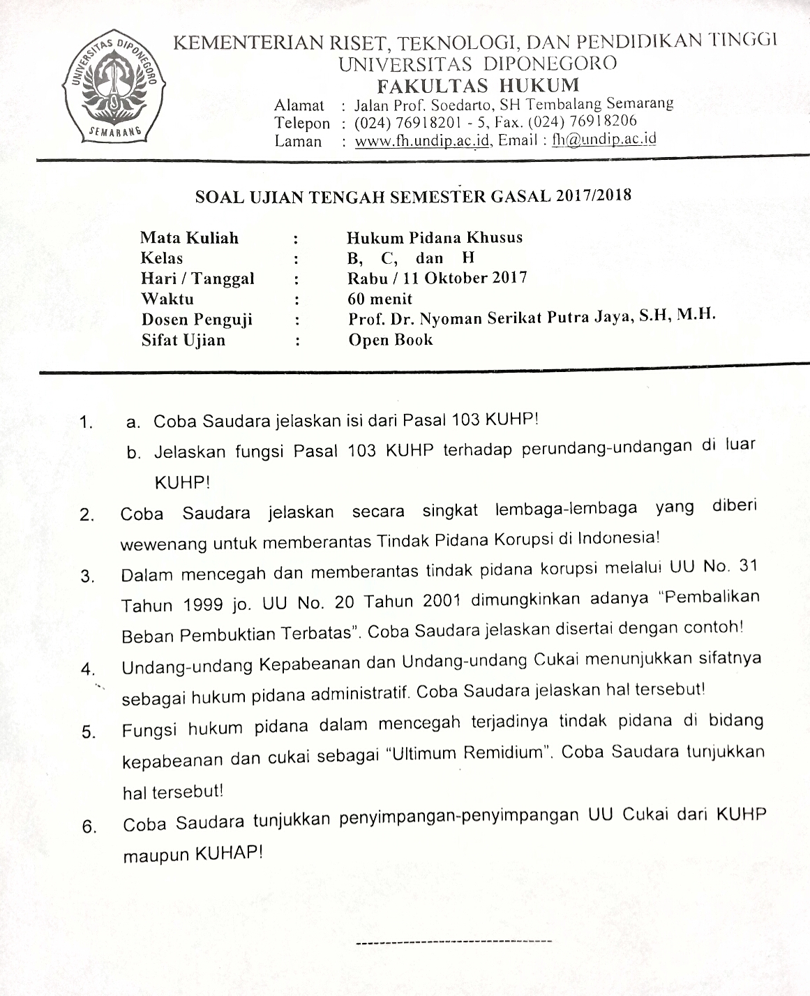 Contoh Soal Tes Masuk Fakultas Hukum - Download TES ...