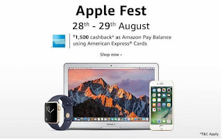 Amazon India Apple Fest on Aug 28 and 29: iPhone 7 starting at Rs. 44999: case back, exchange and no cost EMI offers on iPhones, iPads, Apple watch and Macbooks