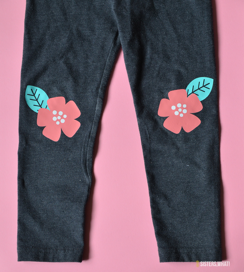 Knee Patches leggings with Heat Transfer Vinyl Sisters, What!