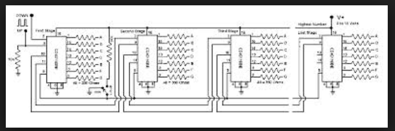 Wiring Schematic Diagram: CD40110BE - 4 Digit Up/Down Counter