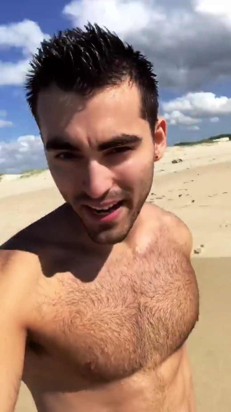 Blake Michael shirtless beach day in Australia.