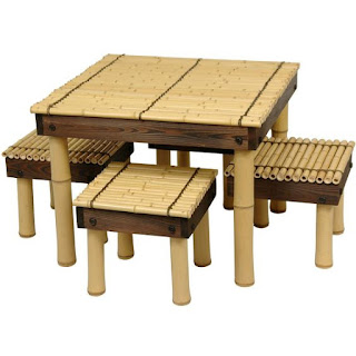 meja kursi bambu sederhana1