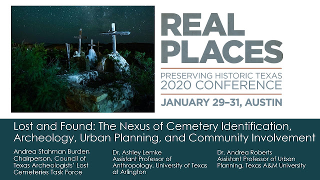 Joint Presentation with Council of TX Archeologists, UT Arlington, and TAMU professors at Real Places 2020